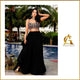 Elegant Black Chiffon Lehenga Set with Vibrant Floral Embroidery on Crop Top